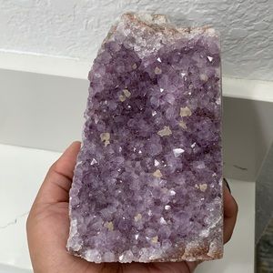 Lavender Amethyst with calcite clusters